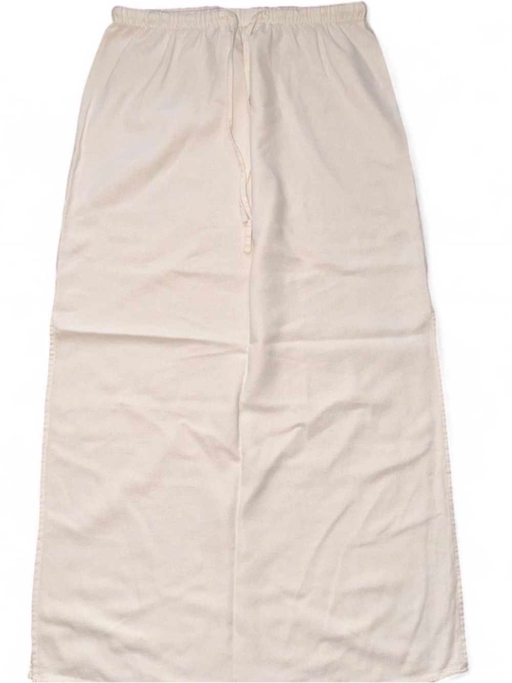 White Midi Skirt with Elastic Drawstring Waist